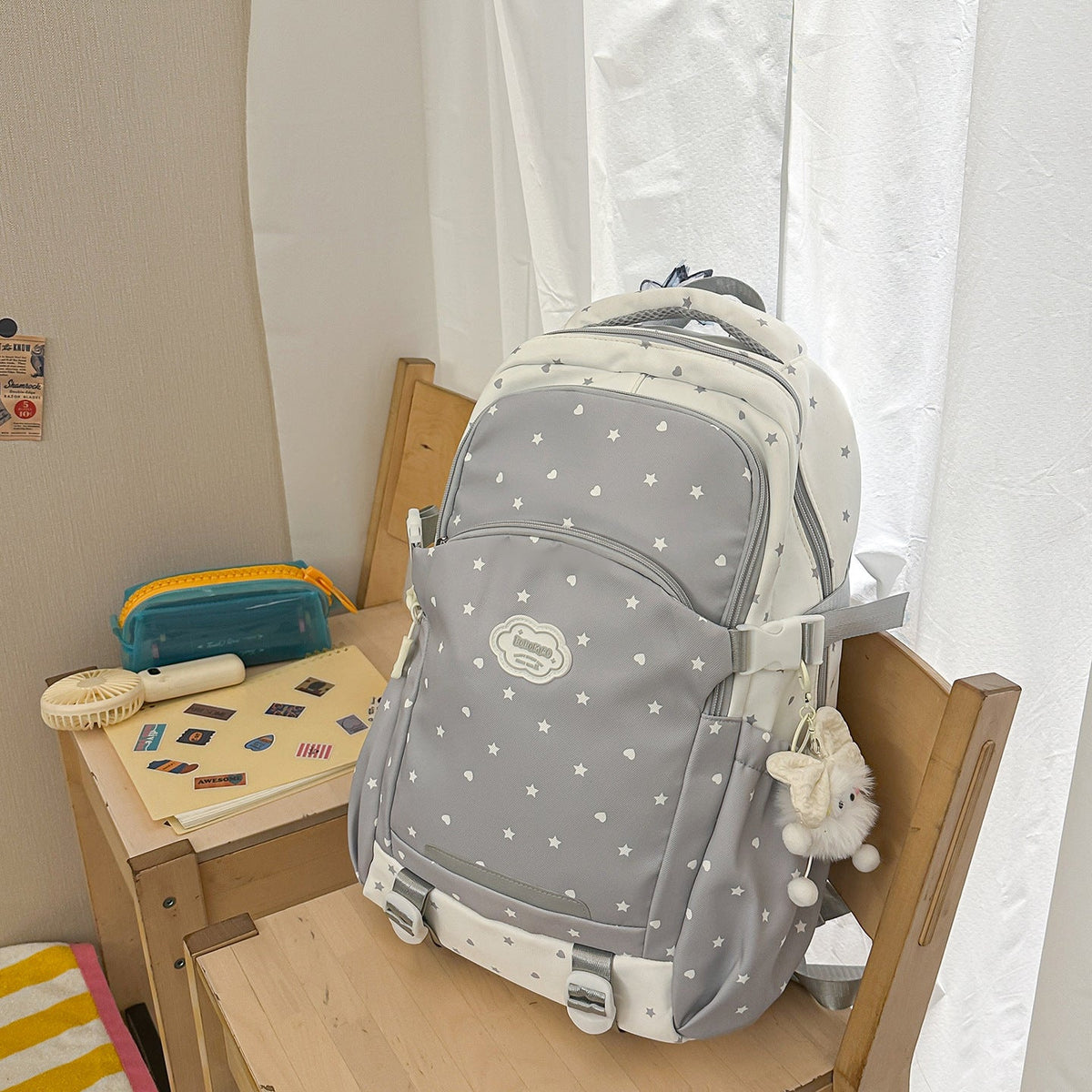 Star-Embellished Ergonomic Backpack LoungeYard — product view 7