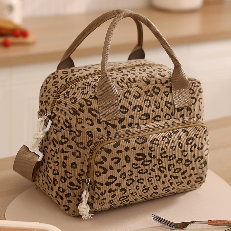 Insulated Leopard Print Lunch Bag LoungeYard — product view 5
