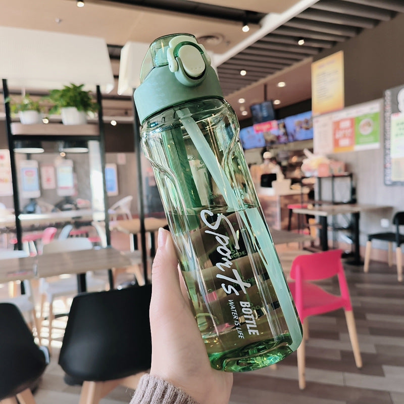 Women’s sporty water bottle with innovative closure LoungeYard — product view 4