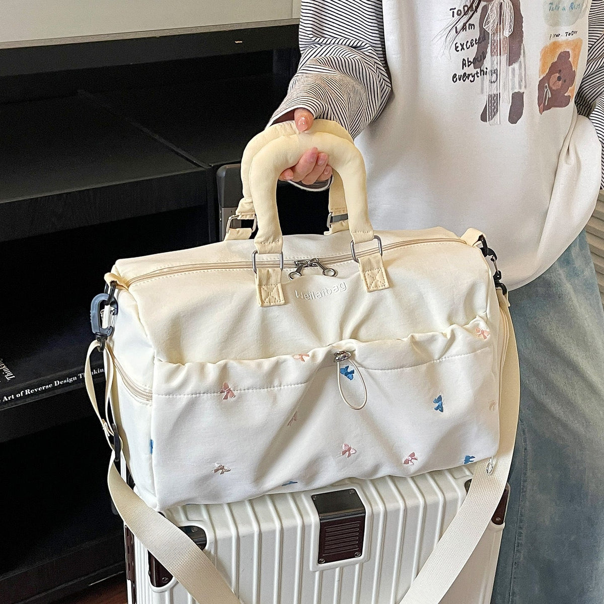 Multifunctional Embroidered Duffel Bag LoungeYard — product view 2