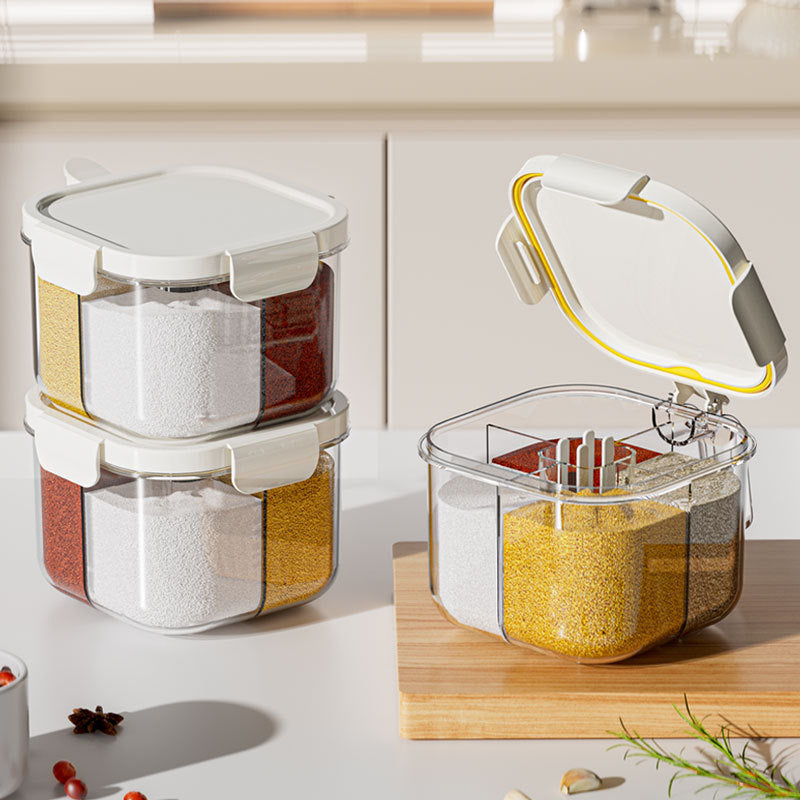 Kitchen Airtight 3-Compartment Storage Container with Removable Dividers and Secure Snap Closure — product view 2