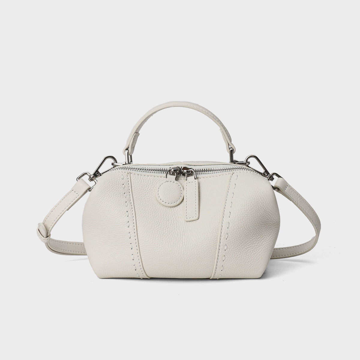 Pebbled Dome Satchel with Detachable Crossbody Strap — product view 6