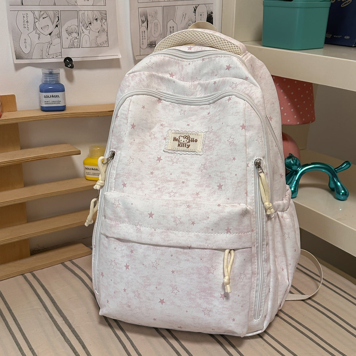 Cute Heart-Patterned Backpack LoungeYard — product view 6