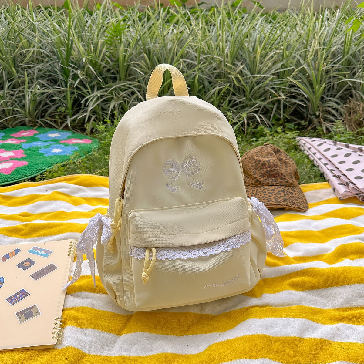Charming Bow-Embellished Backpack LoungeYard — product view 7