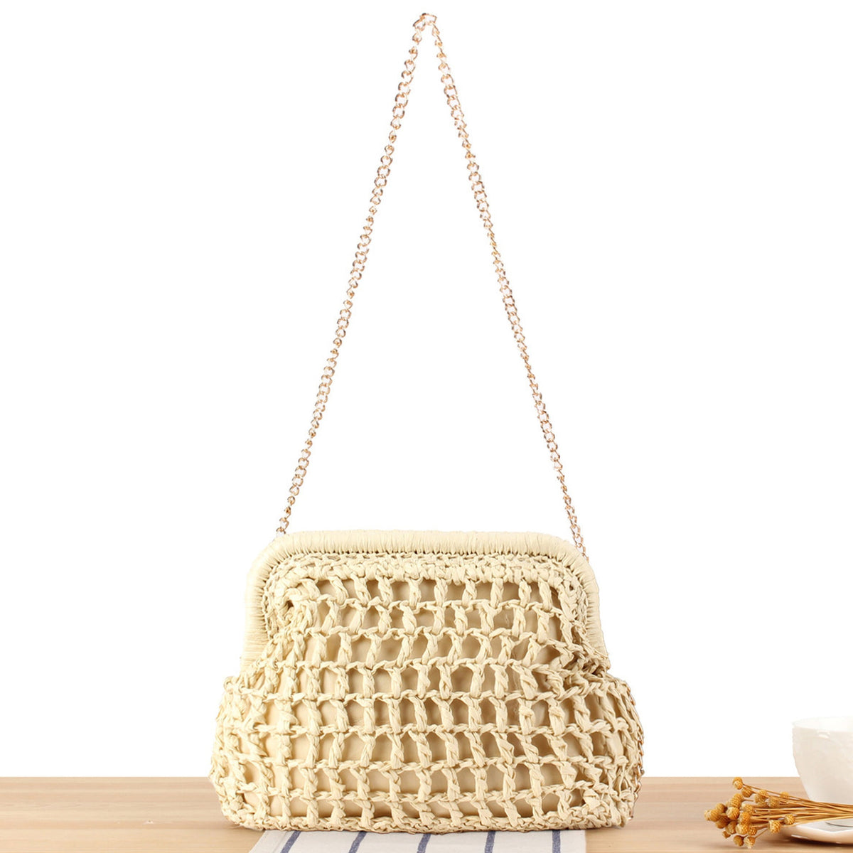 Handbag with Elegant Net Structure LoungeYard — product view 1