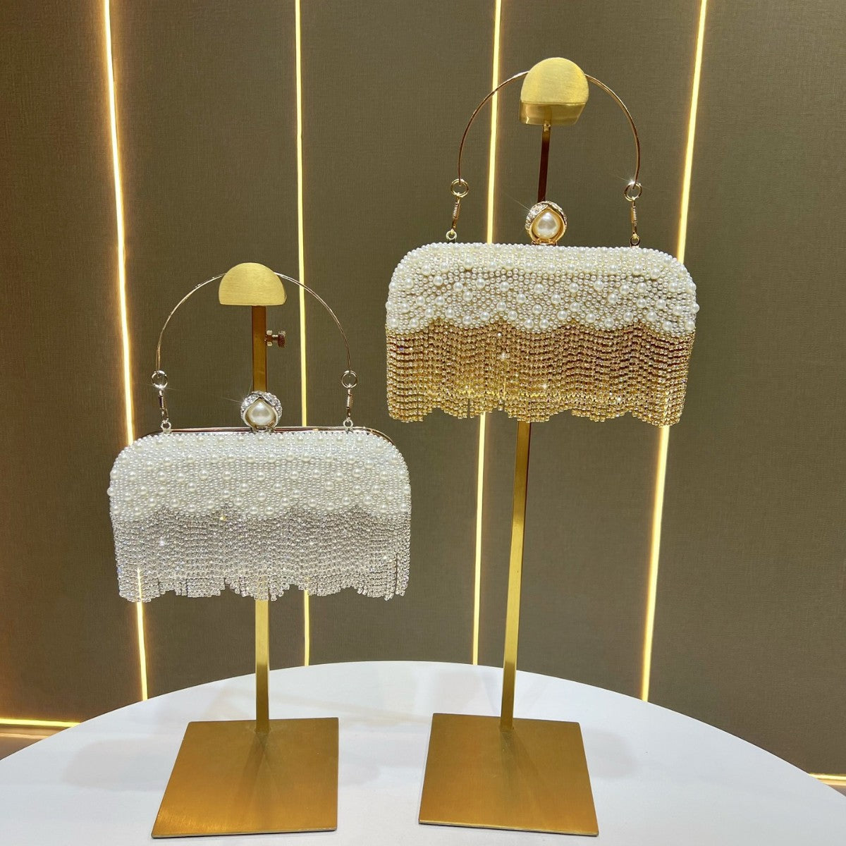 Elegant Pearl and Crystal Evening Handbag — product view 4