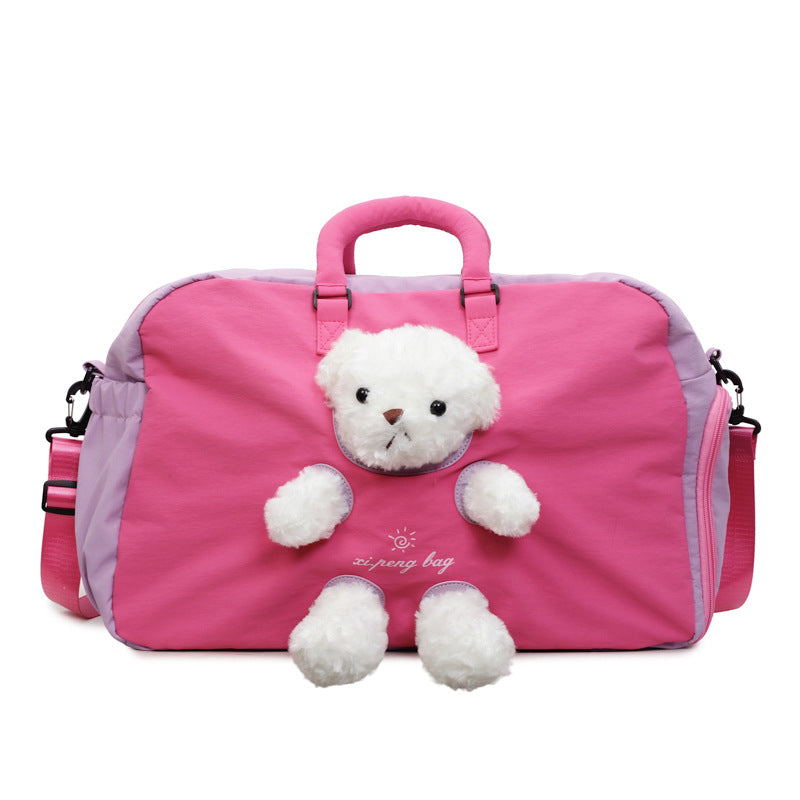 Travel bag with cute plush bear LoungeYard — product view 7