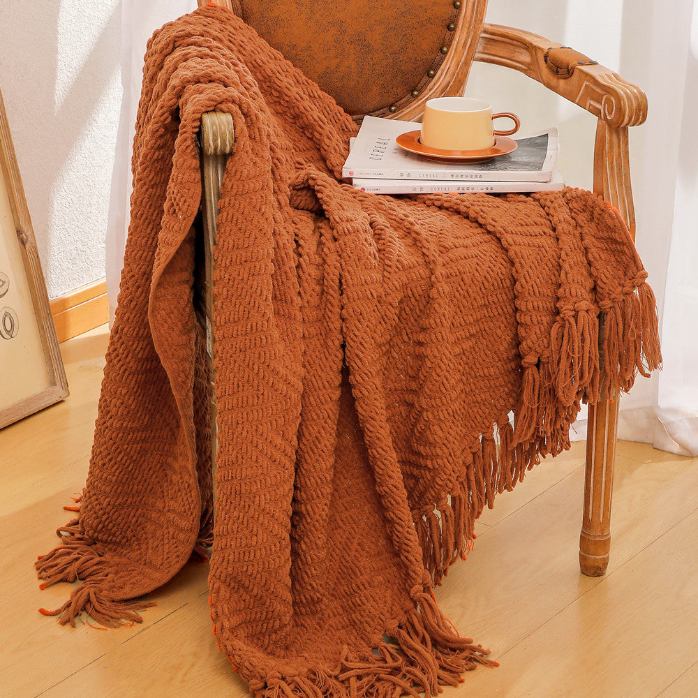 Handwoven Textured Throw Blanket LoungeYard — product view 6