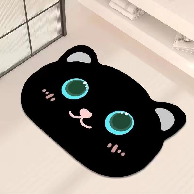 Cute Cat Face Bath Mat — product view 1
