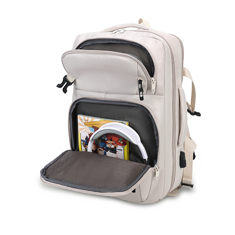 Versatile backpack with ergonomic design and functional compartments LoungeYard — product view 4