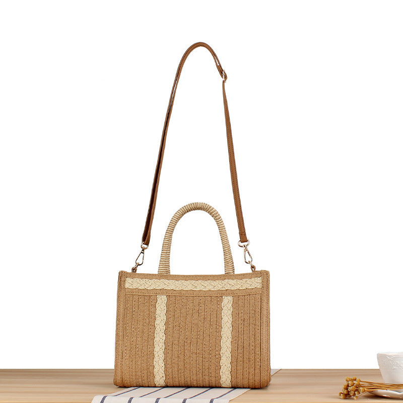 Stylish handbag with artistic ribbed design LoungeYard — product view 5