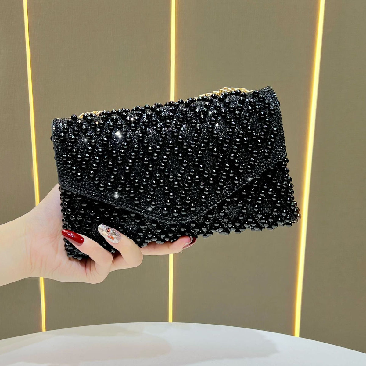 Elegant Pearl Beaded Clutch — product view 7