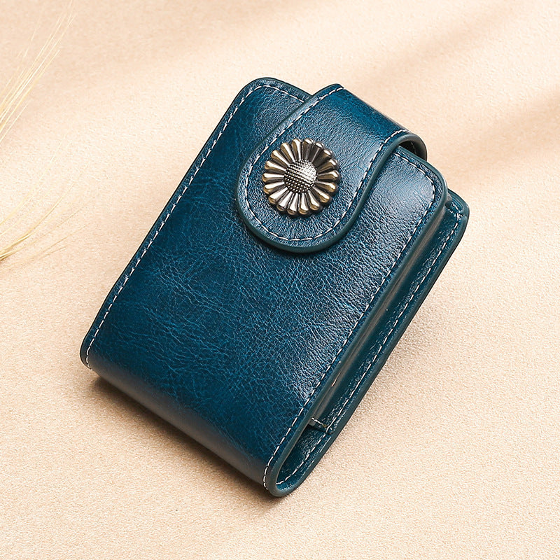 Vintage Leather Buttoned Coin Purse LoungeYard — product view 4