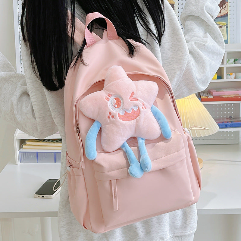 Plush backpack with playful star motif LoungeYard — product view 3