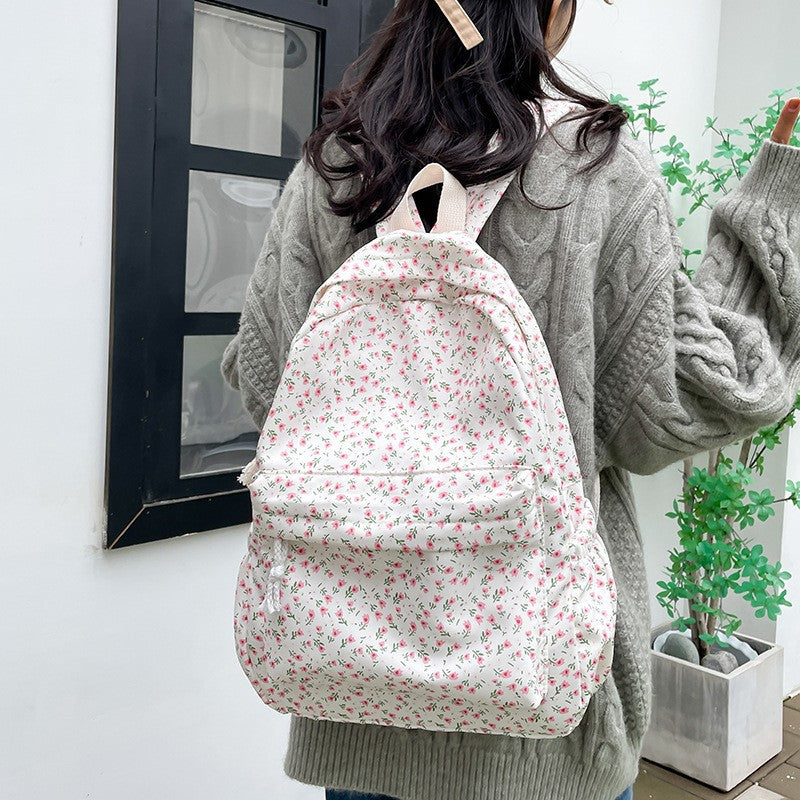 Floral Print Canvas Backpack LoungeYard — product view 2