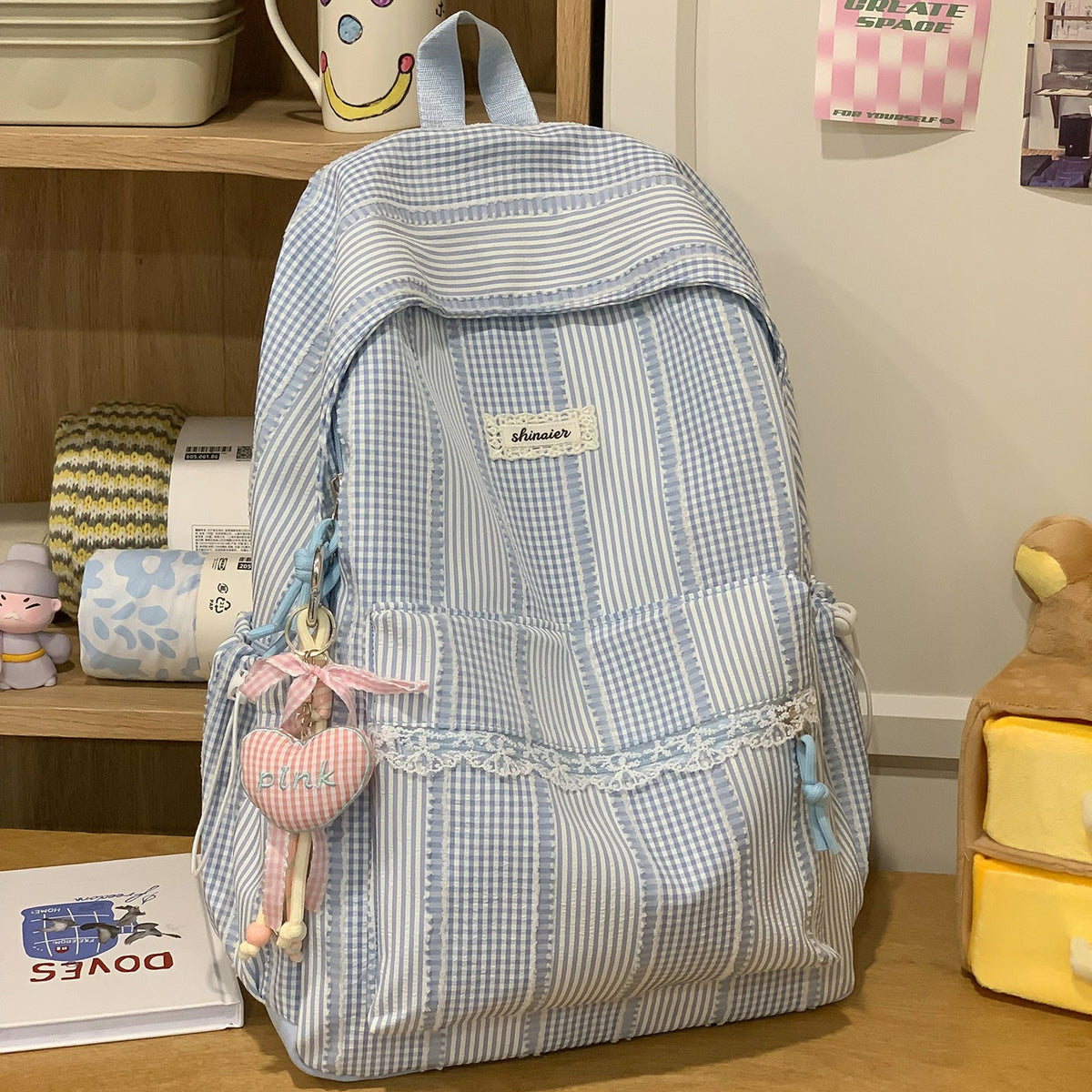 Cute Striped Backpack LoungeYard — product view 6