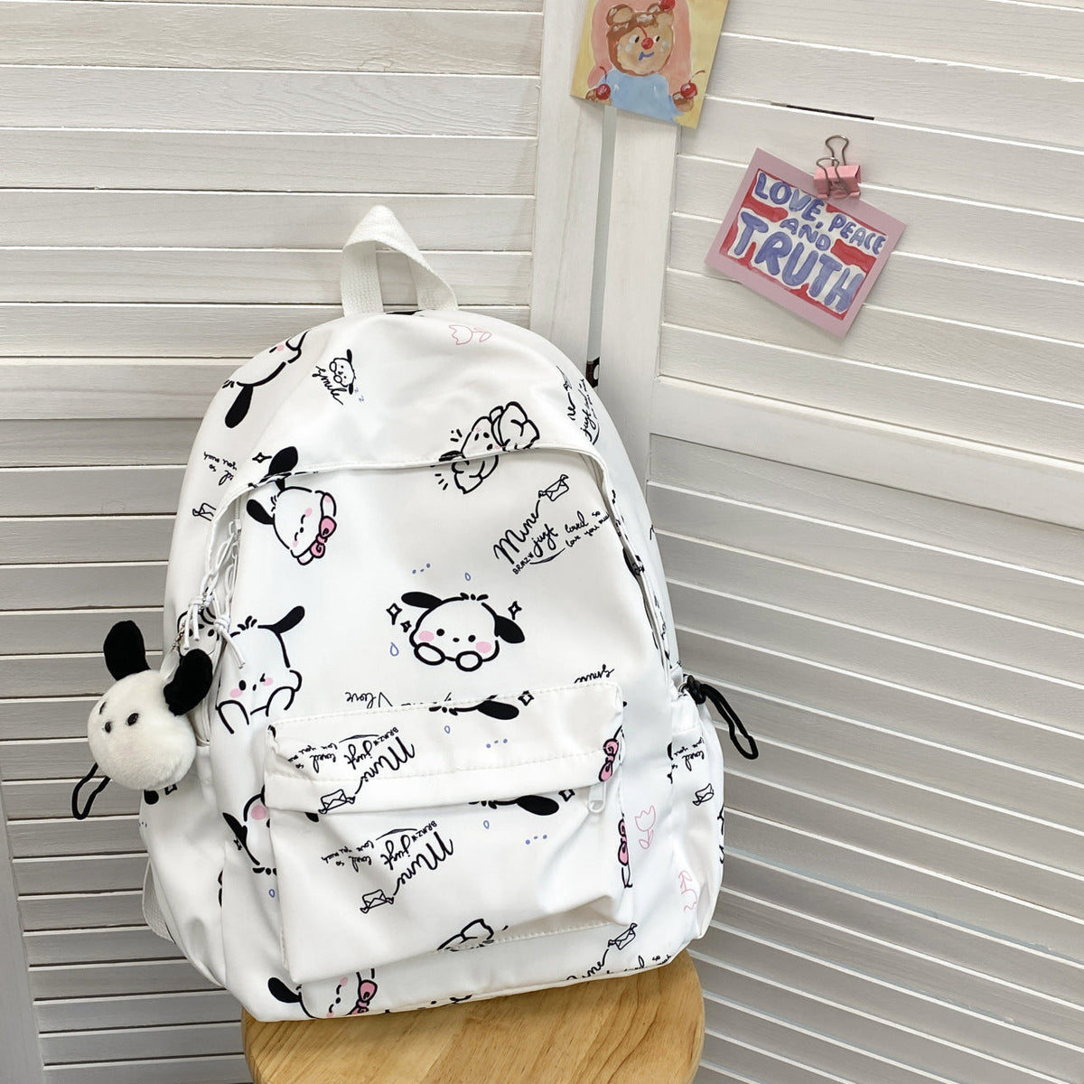 Whimsical Cartoon-Patterned Backpack LoungeYard — product view 6