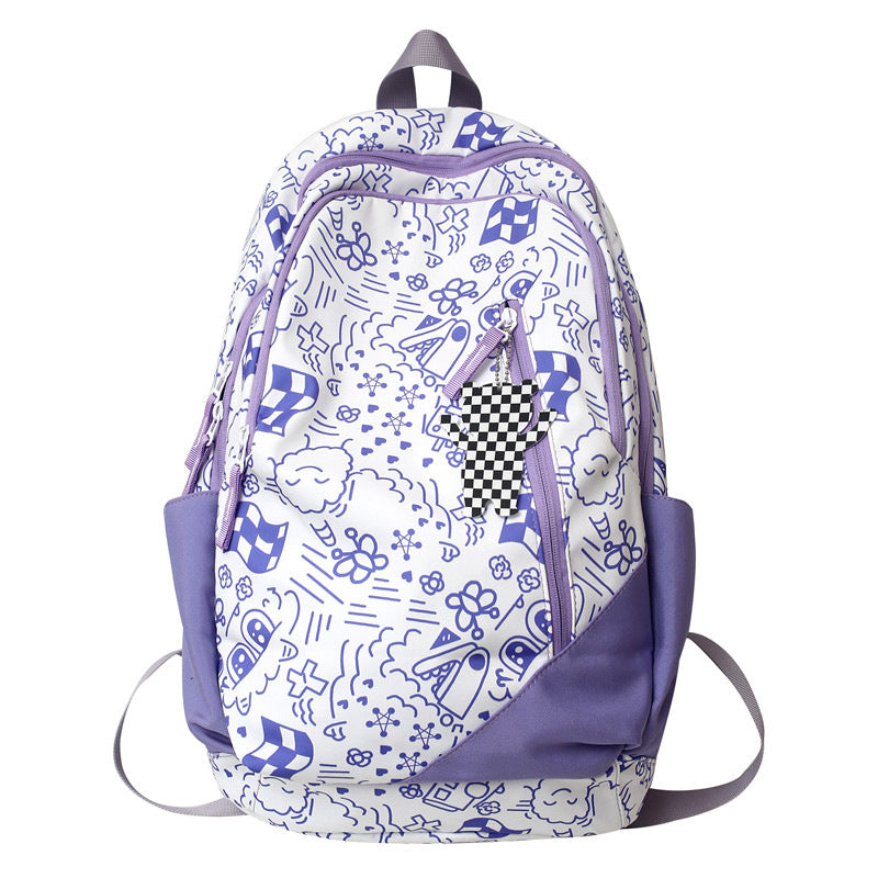 Fun Printed Graphic School Backpack LoungeYard — product view 5