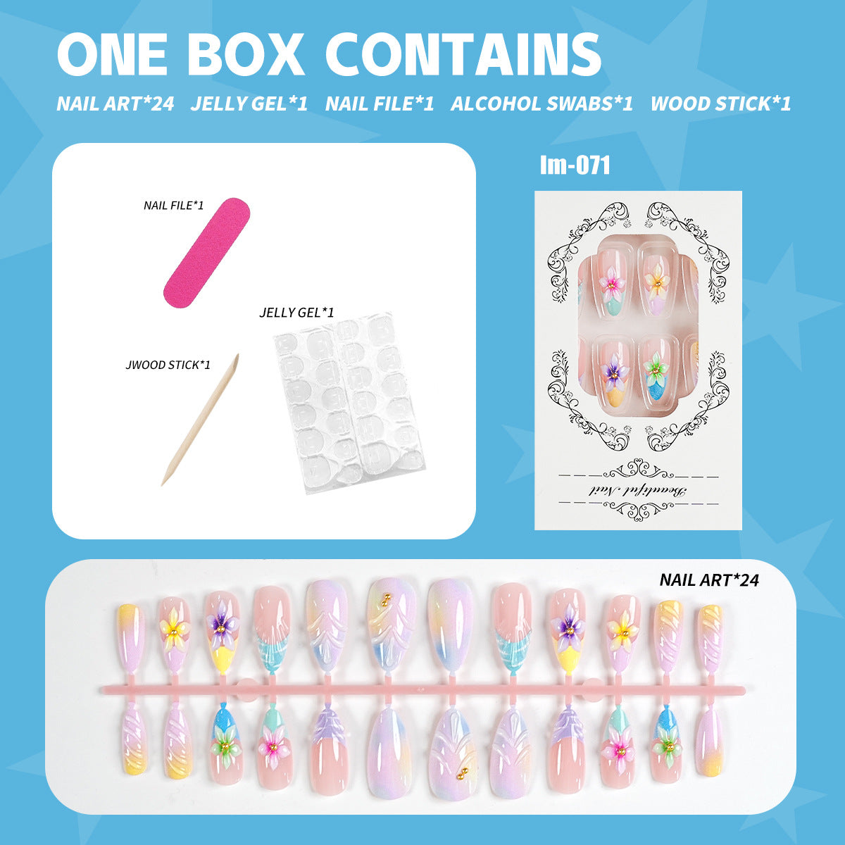 Premium Floral Press-On Nail Art Kit — product view 1
