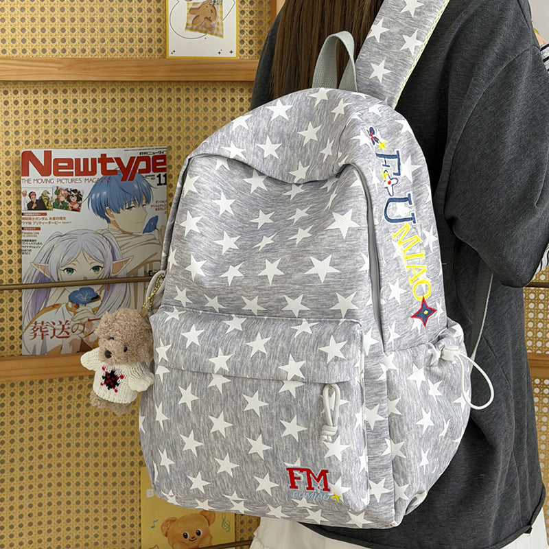 Fun Star-Patterned Casual Backpack LoungeYard — product view 2