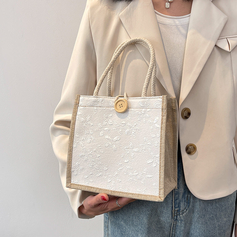 Elegant Floral Embroidered Tote — product view 6