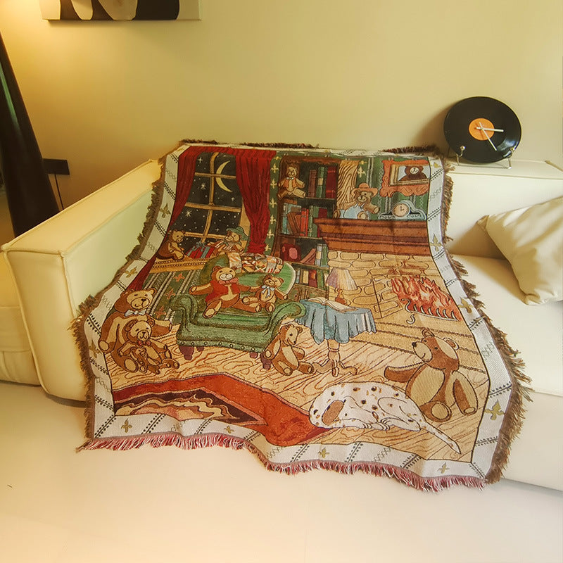 Cozy Animal-Themed Woven Throw Blanket — product view 6