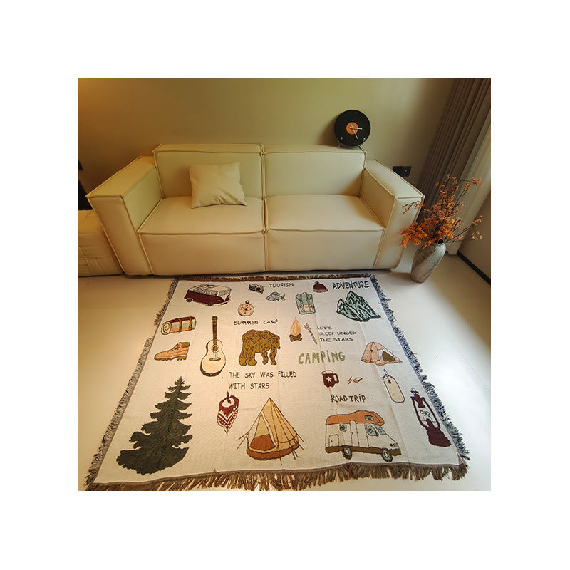 Cozy Camping-Themed Throw Blanket — product view 2