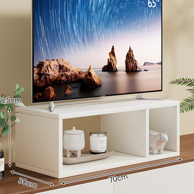 Low-Profile TV Stand Riser with Dual Open Storage Compartments — product view 6