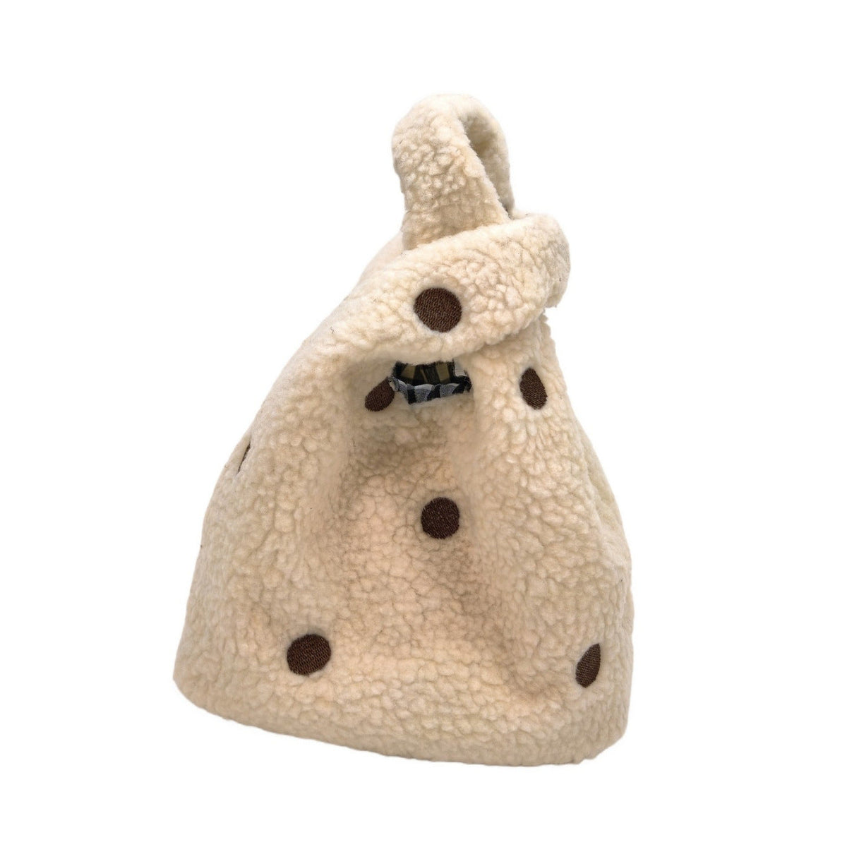 Compact Fuzzy Polka Dot Sling Bag LoungeYard — product view 5