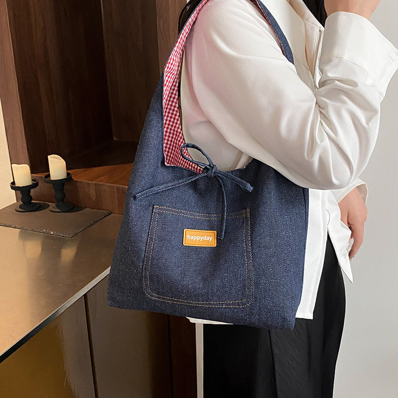 Trendy Denim Shoulder Bag LoungeYard — product view 1