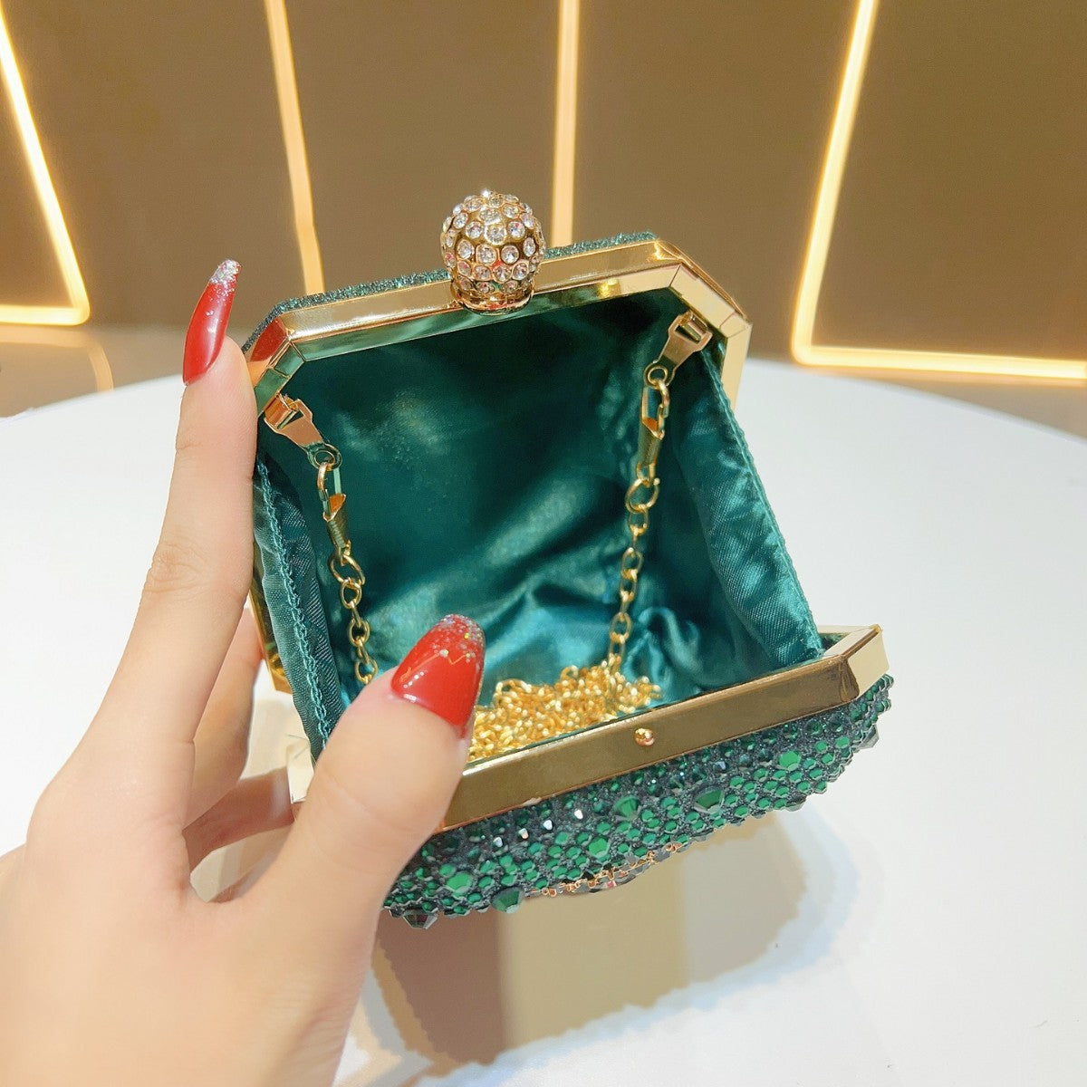 Dazzling Rhinestone-Embellished Clutch — product view 3