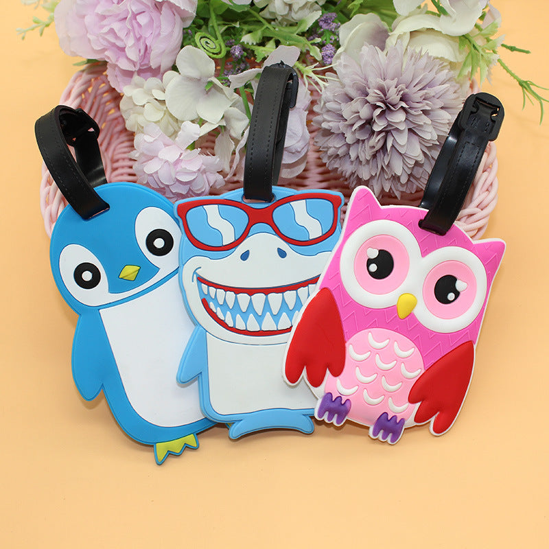 Unisex luggage tag in cute penguin design LoungeYard — product view 3