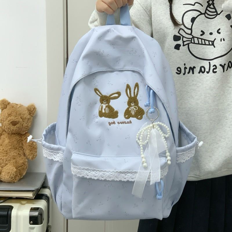 Cute Bunny-Themed Casual Backpack LoungeYard — product view 4