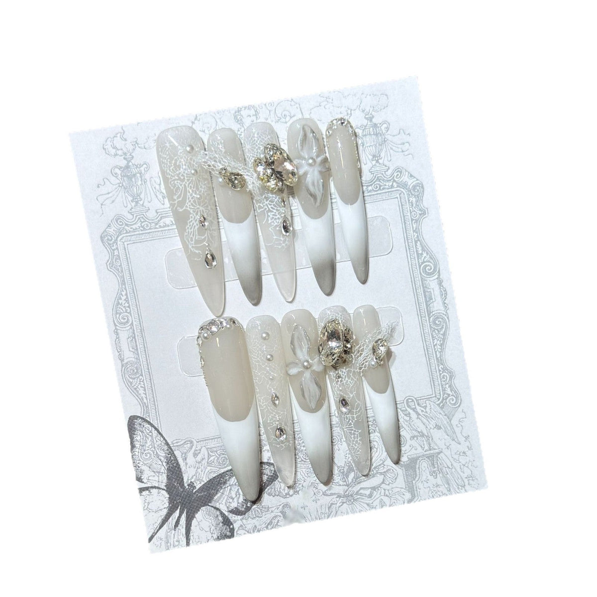 Elegant Stiletto Press-On Nail Set with Embellishments — product view 4