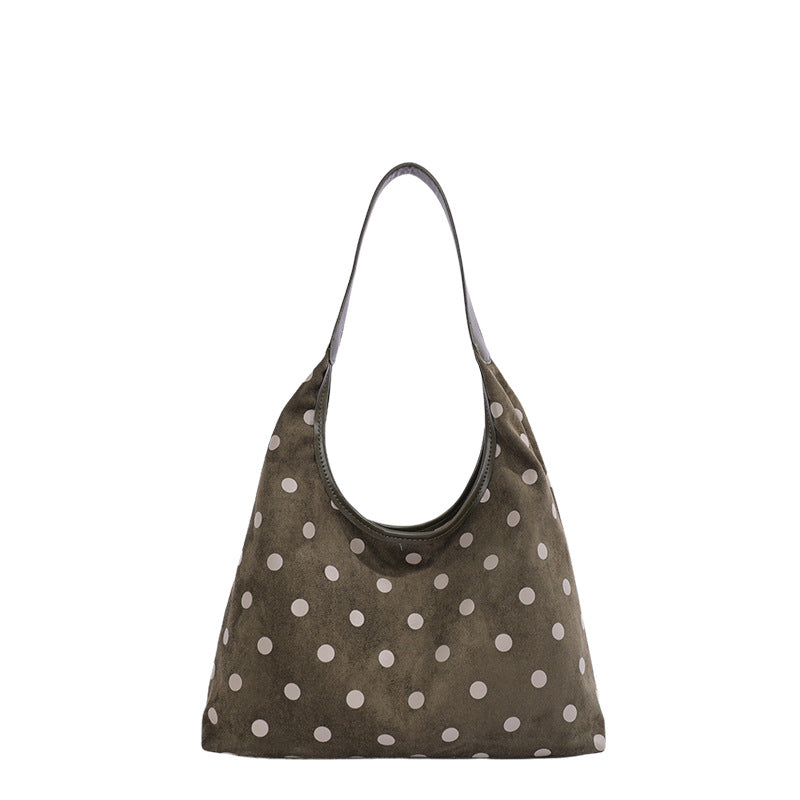 Polka Dot Suede Shopping Tote — product view 3