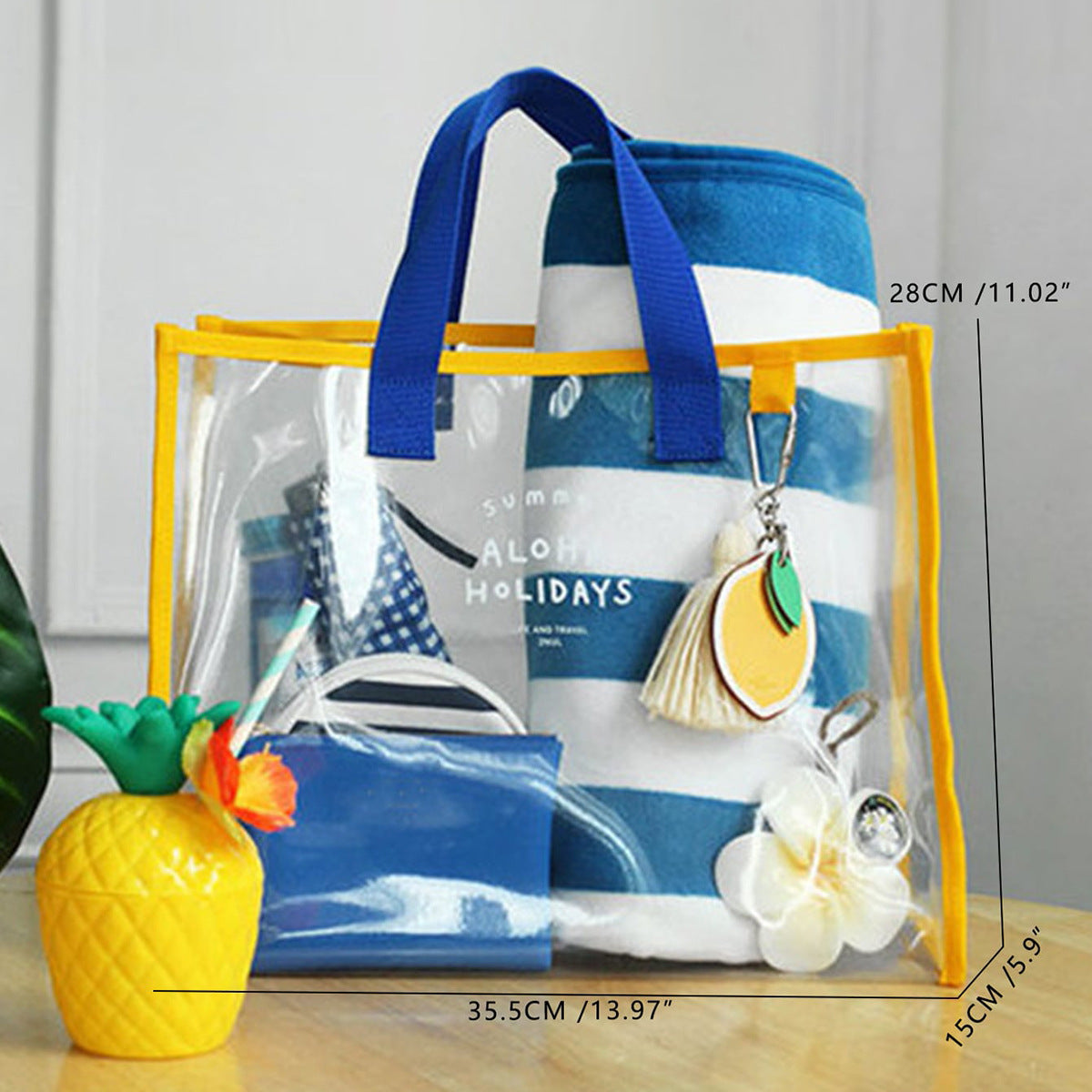Transparent Beach Bag with Multiple Inner Compartments LoungeYard — product view 2
