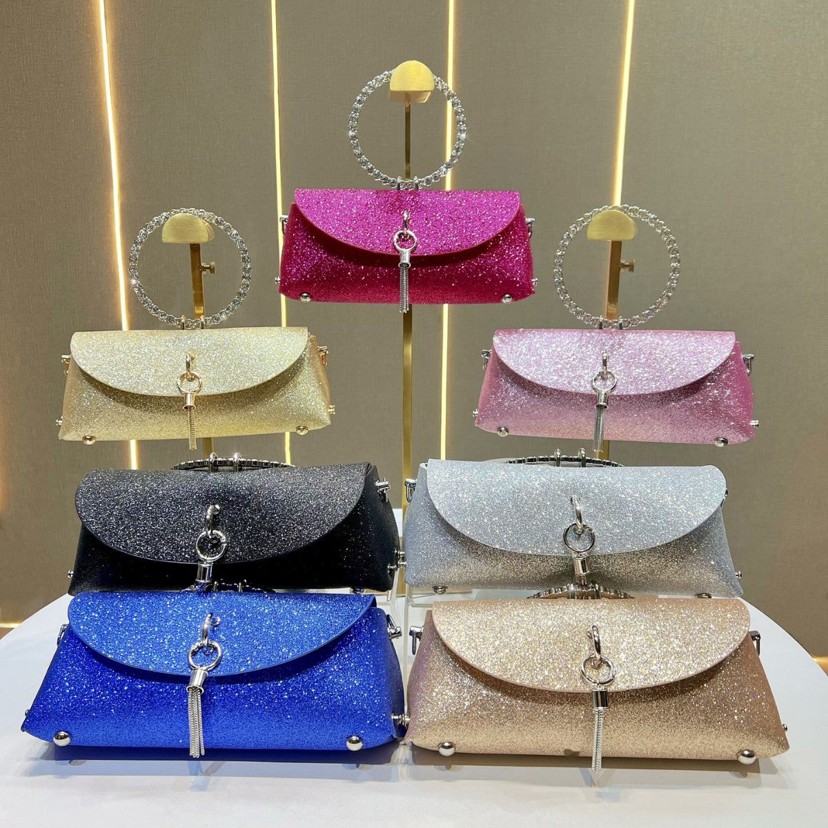 Sparkling Rhinestone-Handled Evening Clutch — product view 4