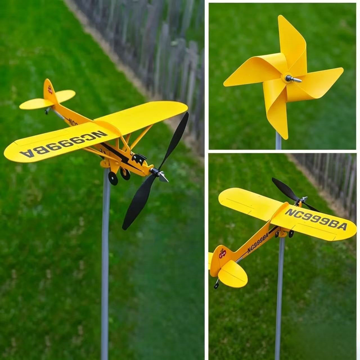 Decorative Airplane Garden Stake Bowlift — product view 1