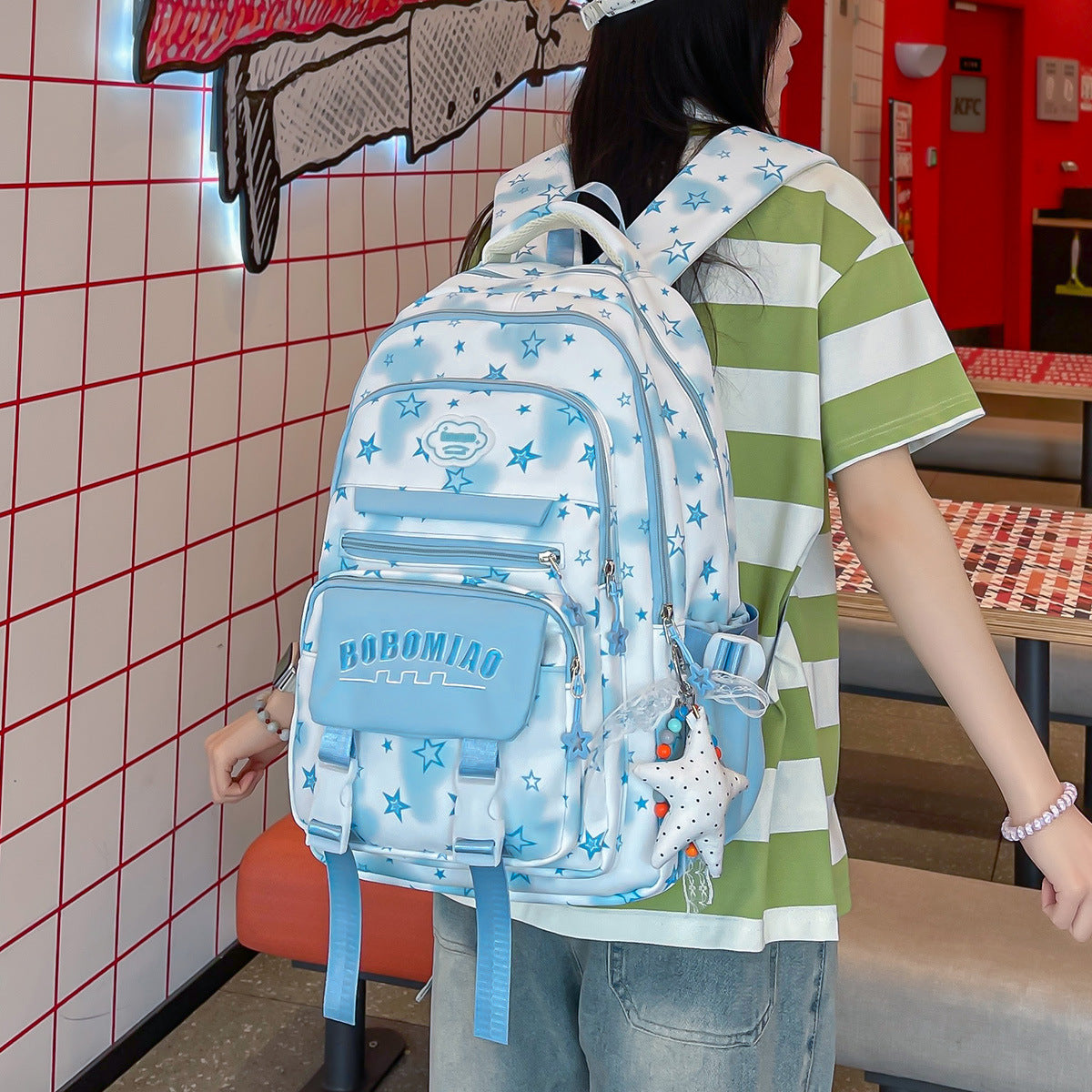 Star-Patterned Casual Backpack LoungeYard 1791205372 — product view 2