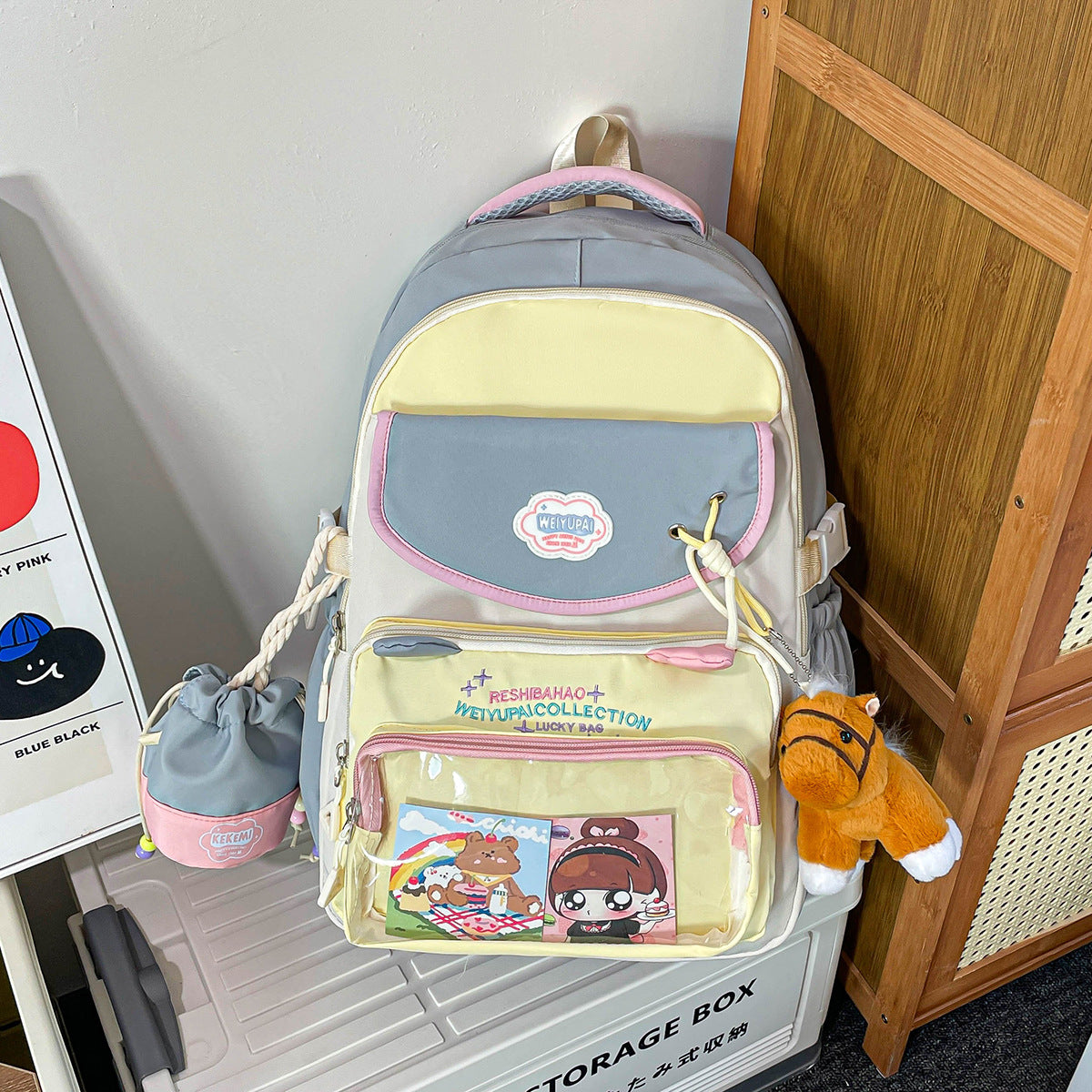 Cartoon-Themed Multi-Pocket Backpack — product view 2