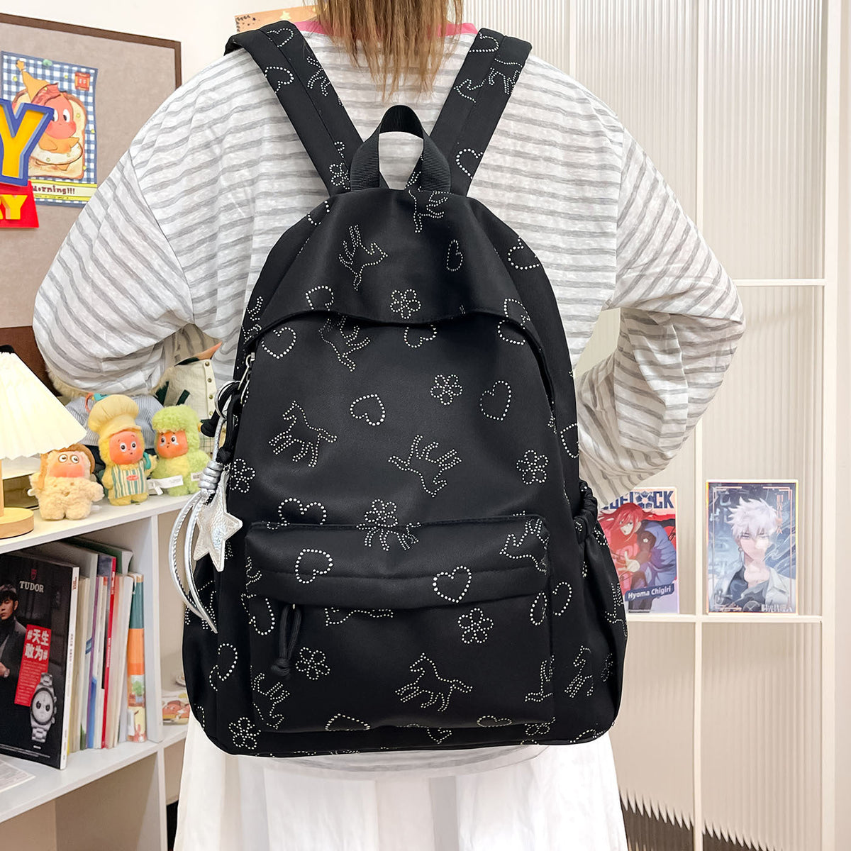 Durable Graphic Print Backpack LoungeYard — product view 3