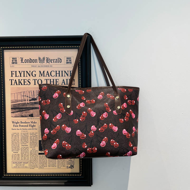 WoPlayful Cherry Patterned Tote Bag LoungeYard — product view 4