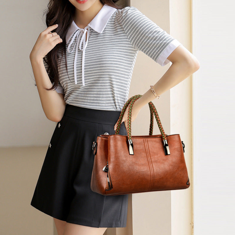 Elegant Braided Handle Handbag LoungeYard — product view 1