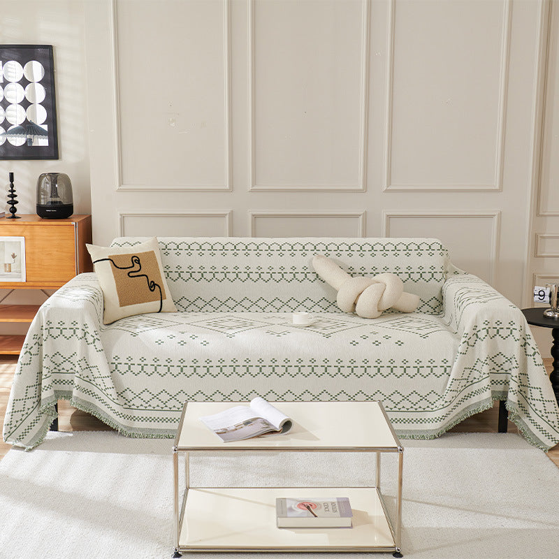 Textured Geometric Pattern Sofa Throw Blanket — product view 1