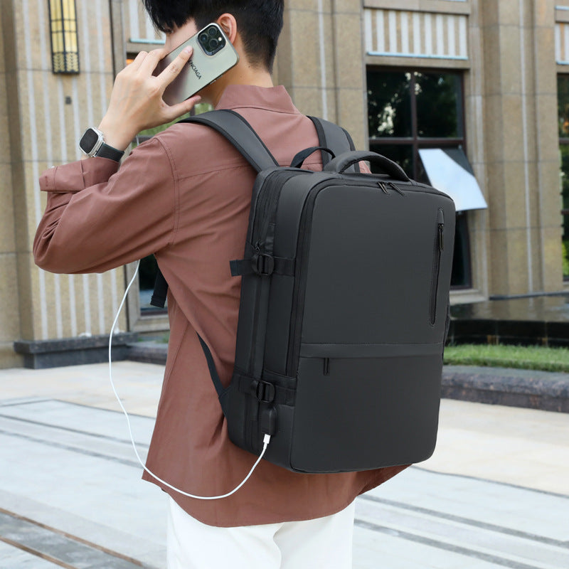 Laptop backpack with ergonomic back padding and innovative organizer compartments LoungeYard — product view 1