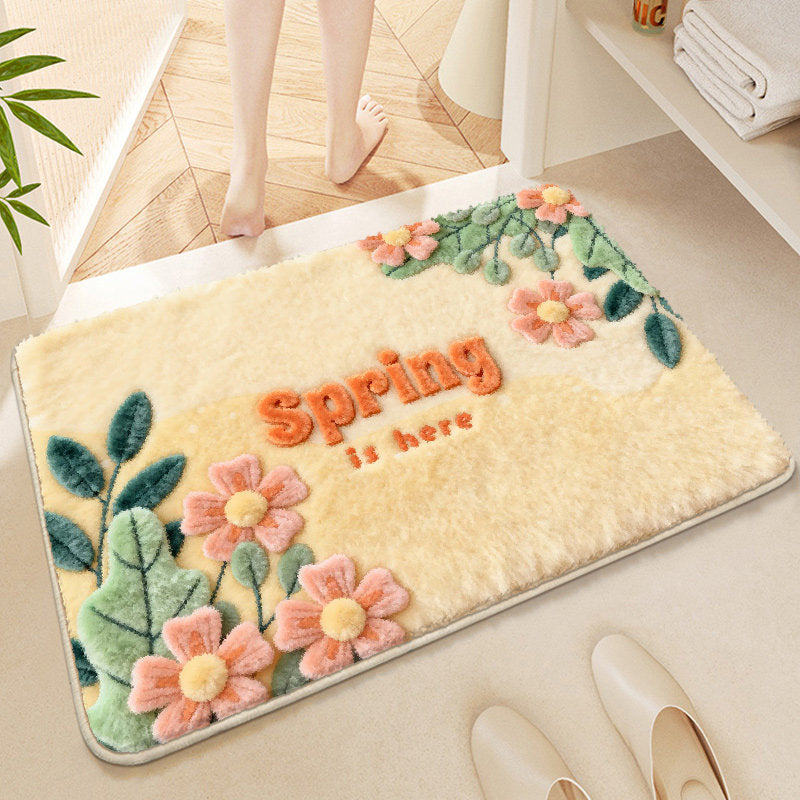 Floral-Themed Soft Microfiber Bath Mat — product view 7