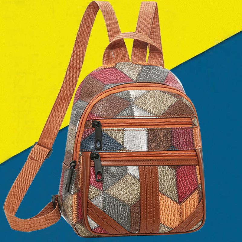Women's Geometric Patterned Mini Backpack LoungeYard — product view 1