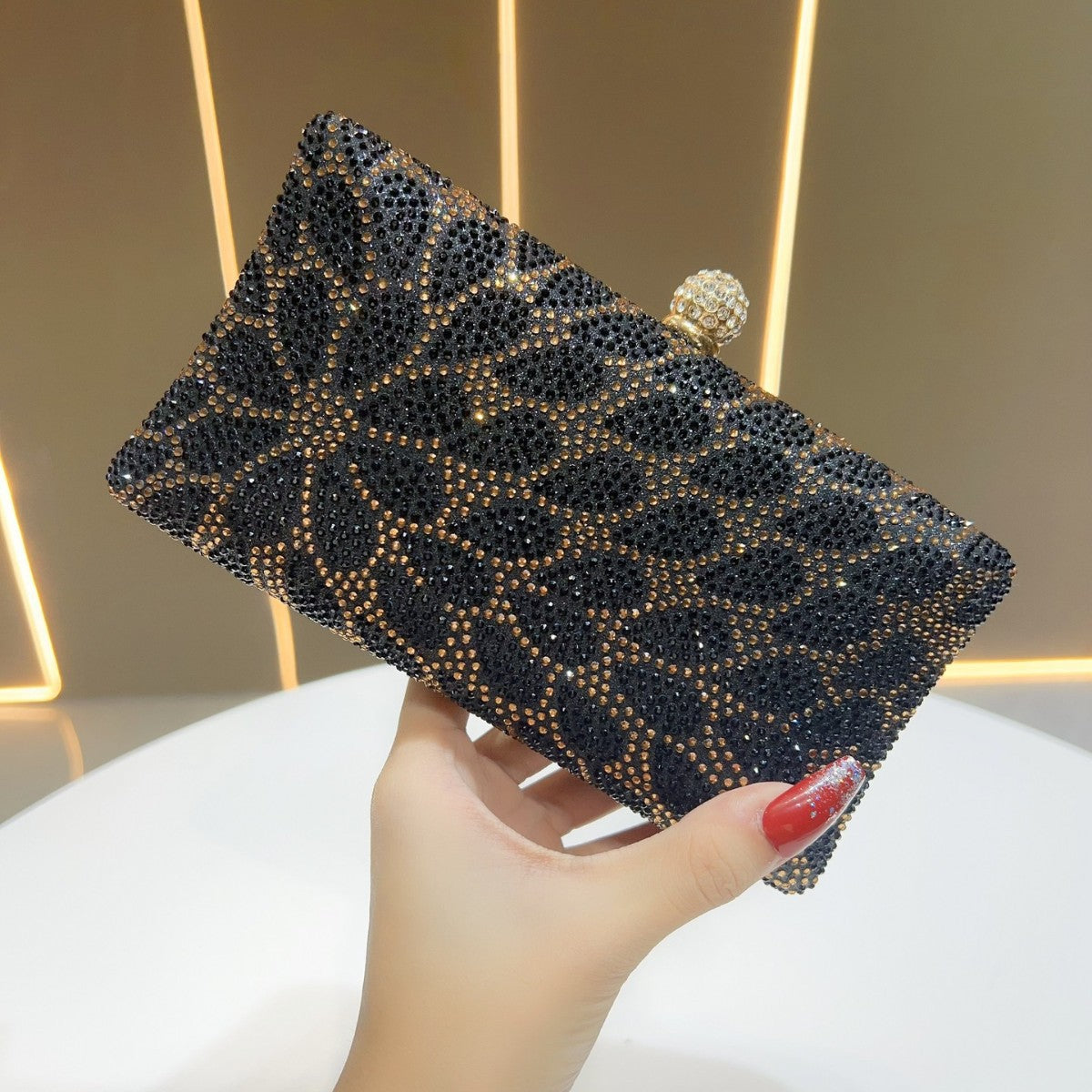 Rhinestone-Embellished Clutch — product view 1