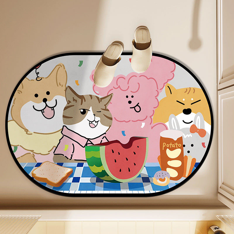 Playful Animal-Themed Decorative Bath Mat — product view 1