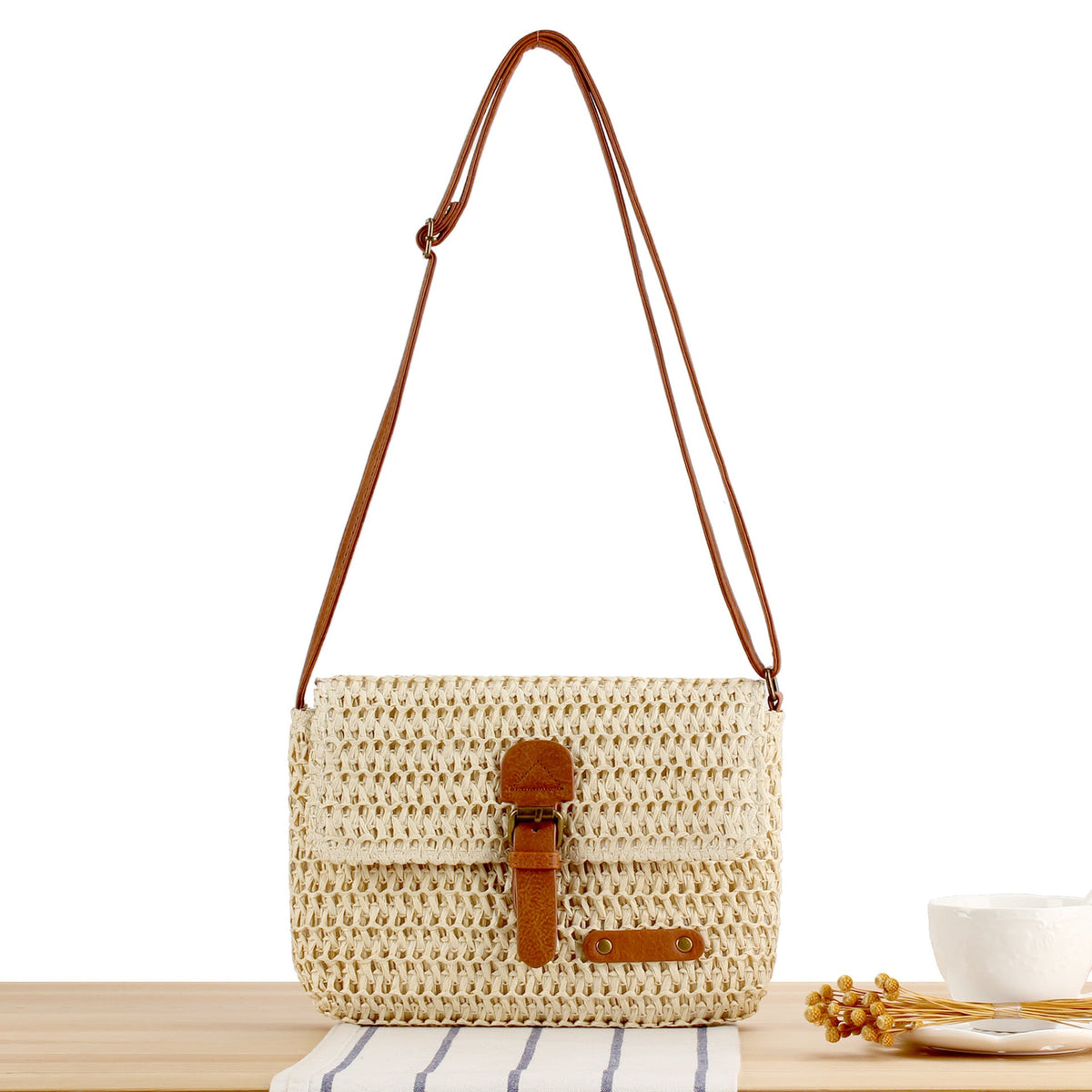 Handbag with Smart Closure System and Adjustable Strap LoungeYard — product view 1